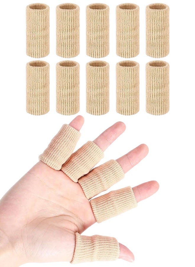 ١٠ قطع من أكمام الأصابع المرنة القابلة للتهوية، مناسبة لضغط الإبهام والأصابع، مثالية لكرة السلة والبيسبول والكرة الطائرة والألعاب والكتابة واللعب والاستخدام اليومي، لحماية الأصابع من الإصابات، للرجال والنساء - Image 1